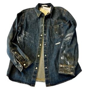 Helmet Lang Painter Jean Shirt Jacket Mid‎ Indigo NWT Retail $595 Unisex L